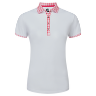 Polo piqué avec encolure Vichy