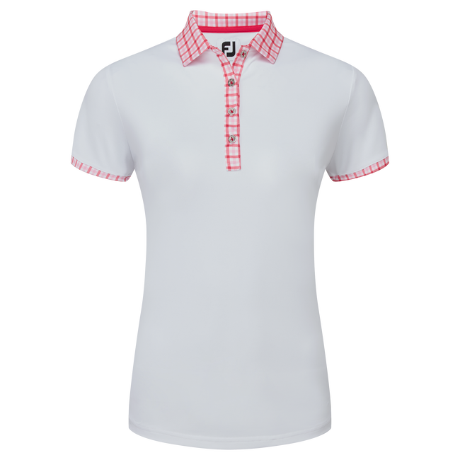 Polo piqué avec encolure Vichy