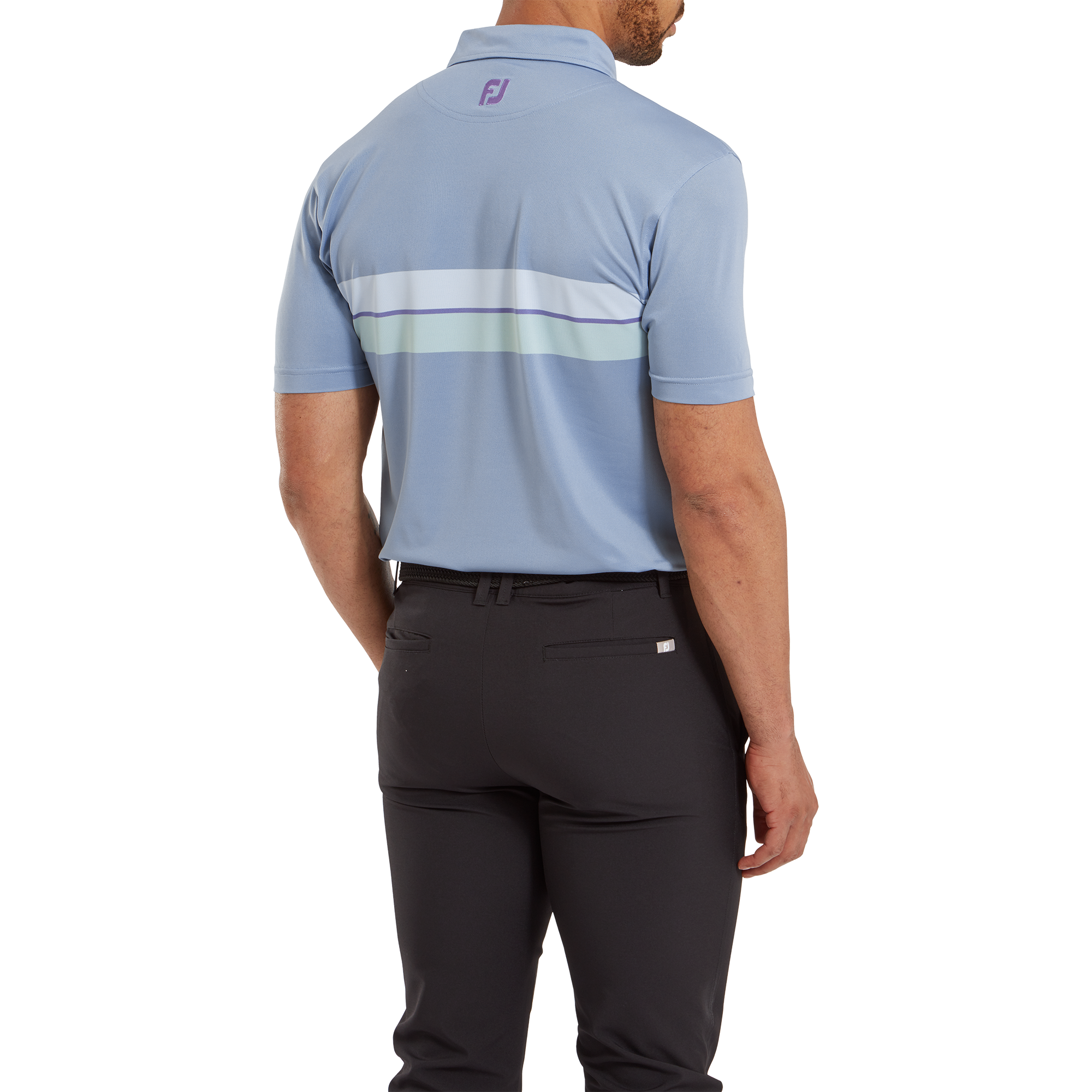 Polo piqu&eacute; avec double bandes sur poitrine