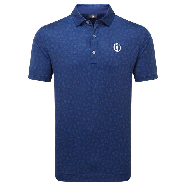 Polo en fil d'Ecosse imprimé timbre-poste FJ pour la 152e édition de l'Open Championship