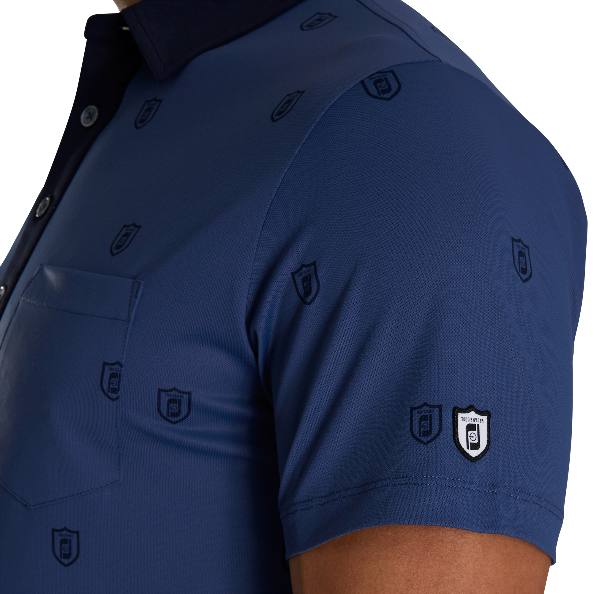 Todd Snyder Shield Logo Print Polo