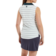 Polo sans manche rayé en fil d'Ecosse