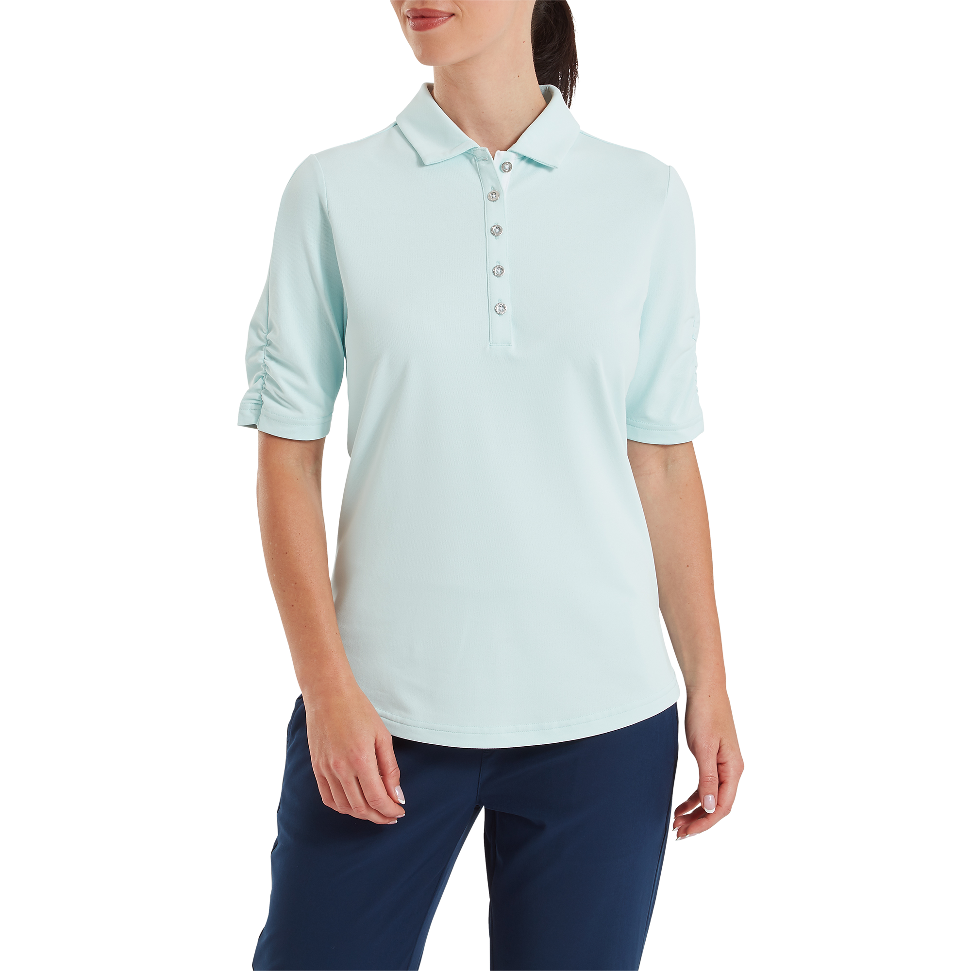 Half Sleeve Ruched Lisle