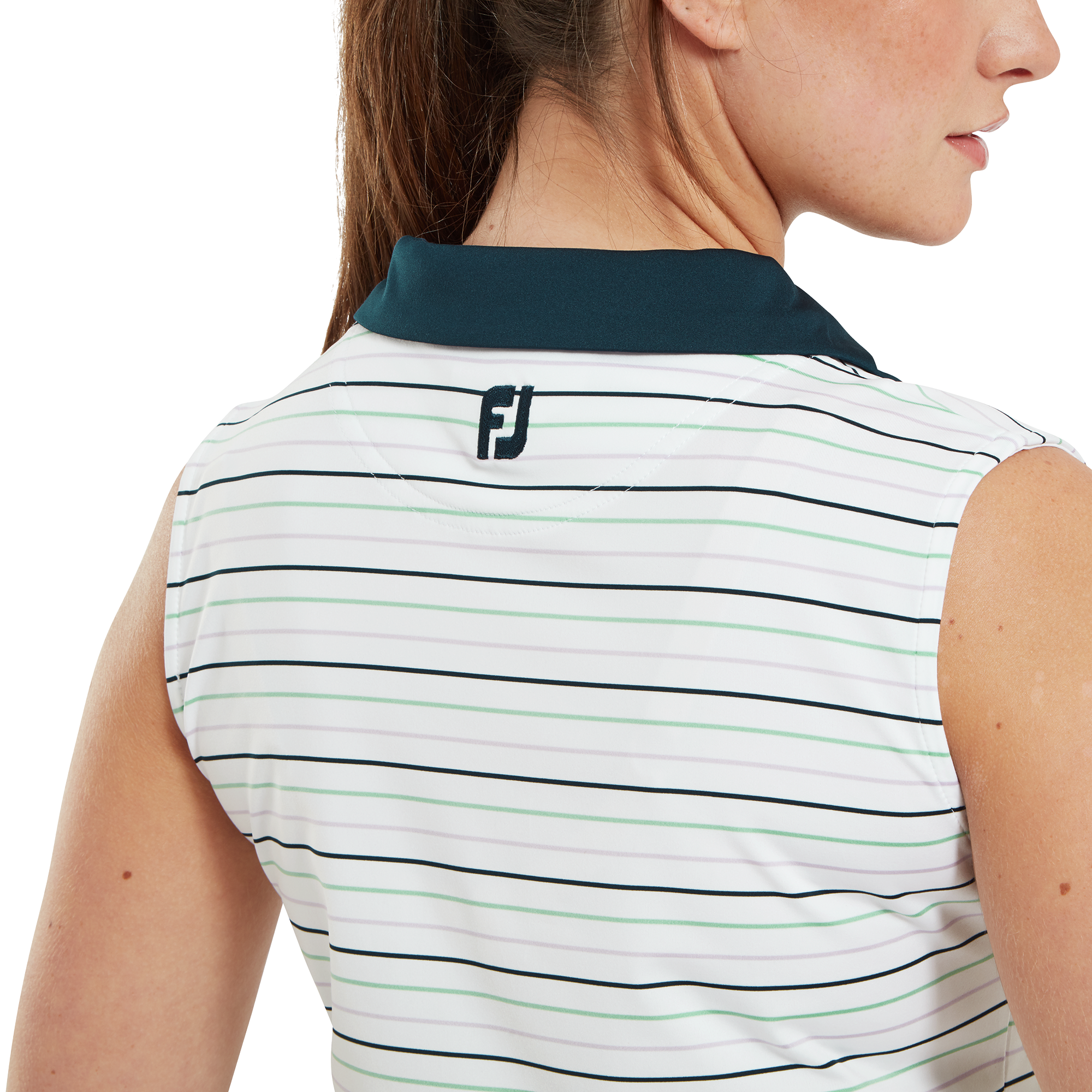 Sleeveless Striped Lisle