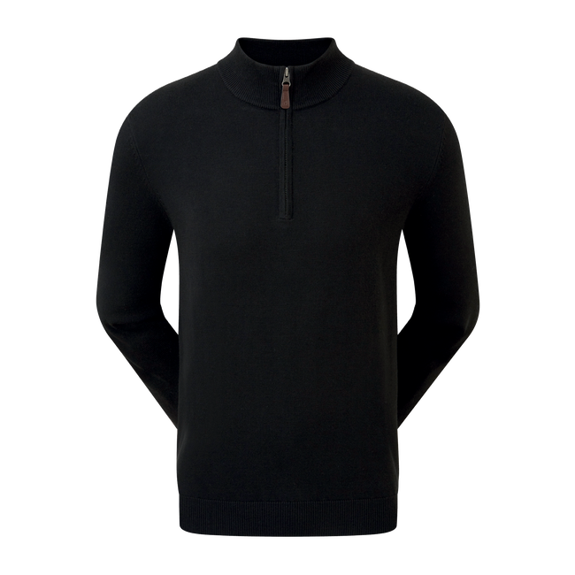 Wollmischpullover mit 1/2 Reißverschluss