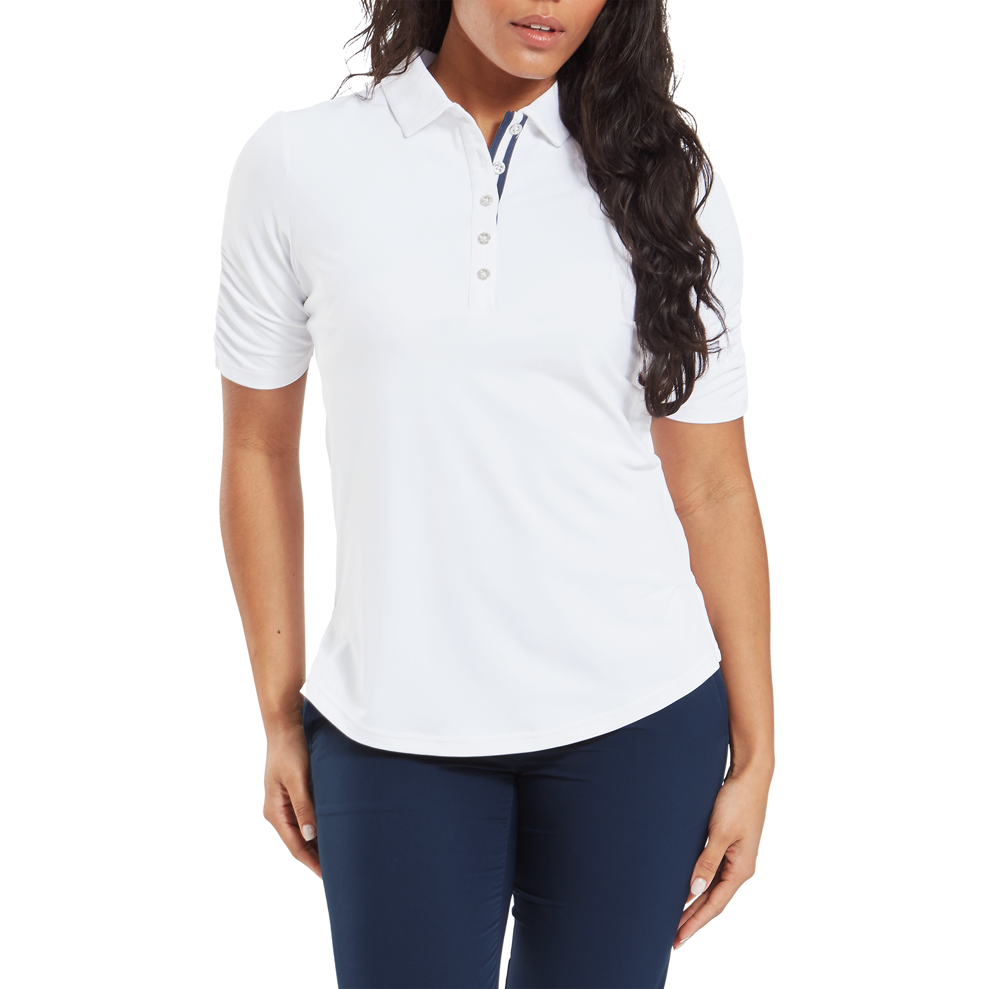 Half Sleeve Ruched Lisle