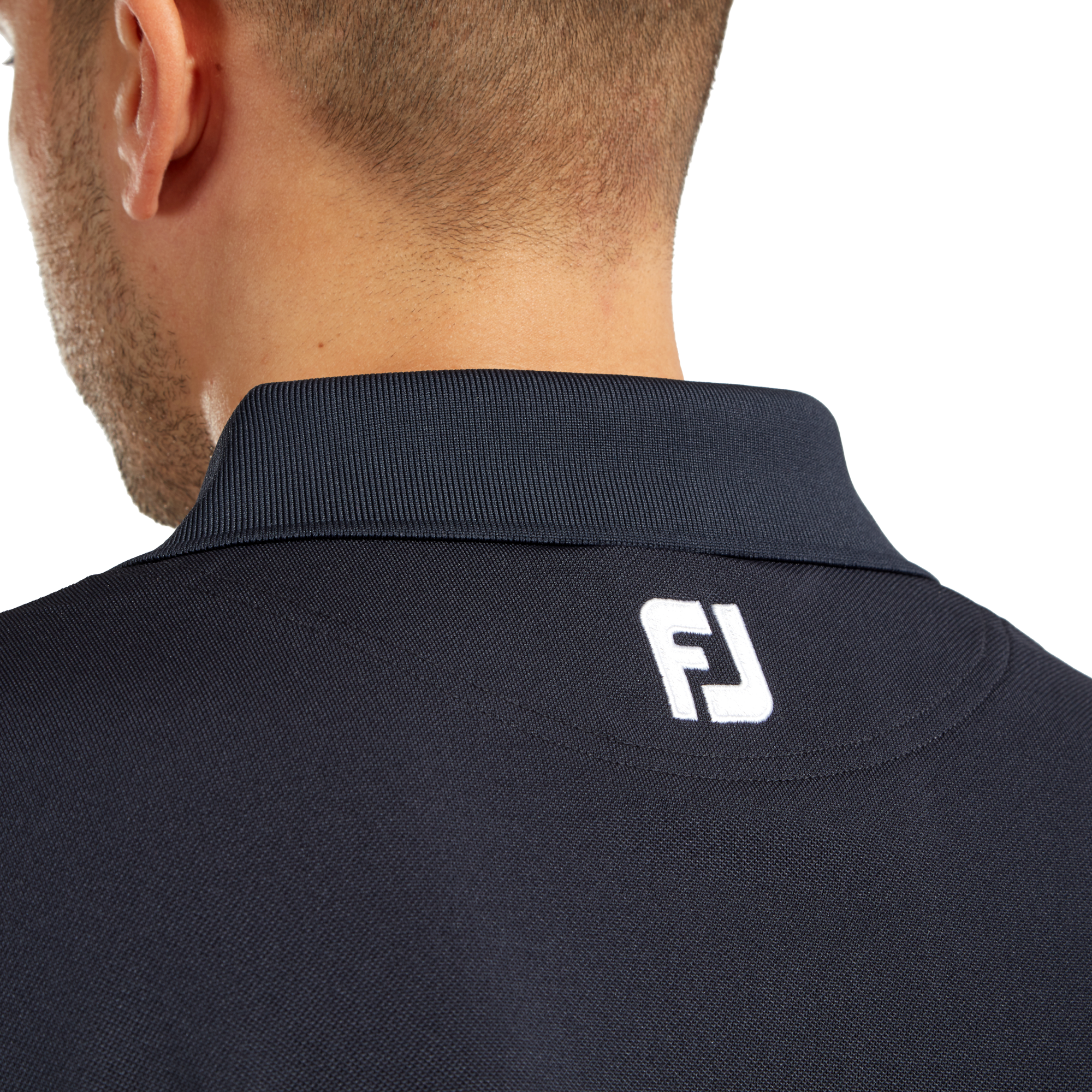 Stretch Pique Solid Rib Knit Collar