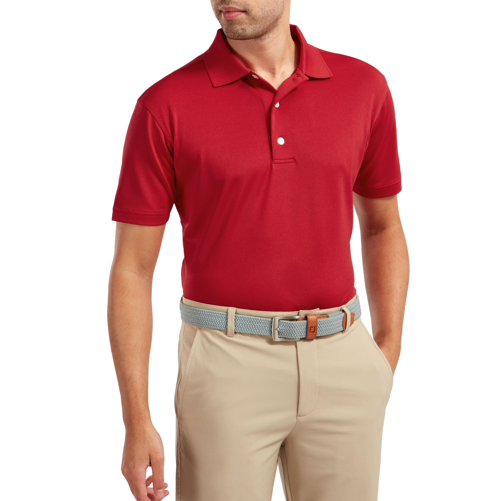 Stretch Pique Solid Knit Collar