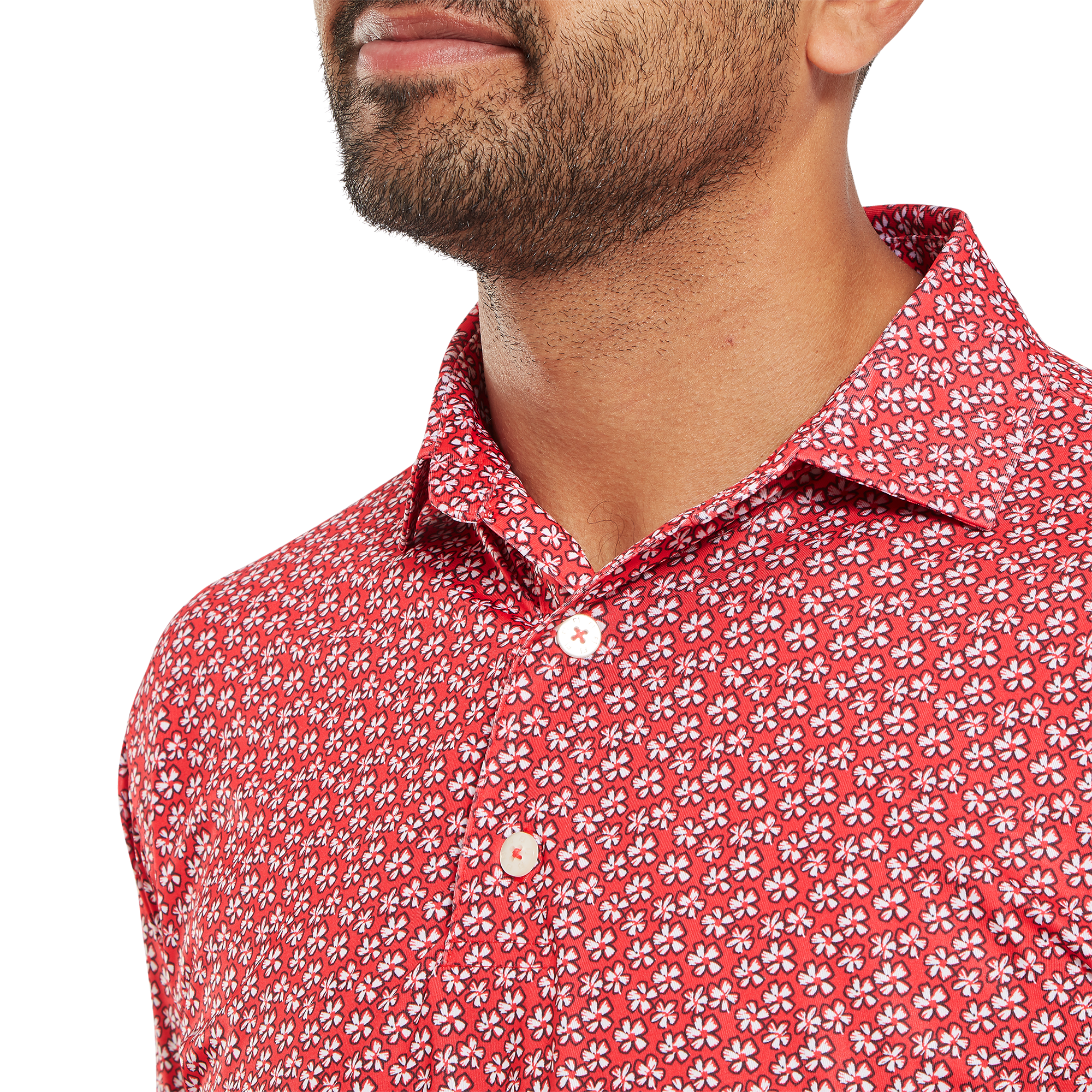 Polo en fil d'Ecosse impression florale