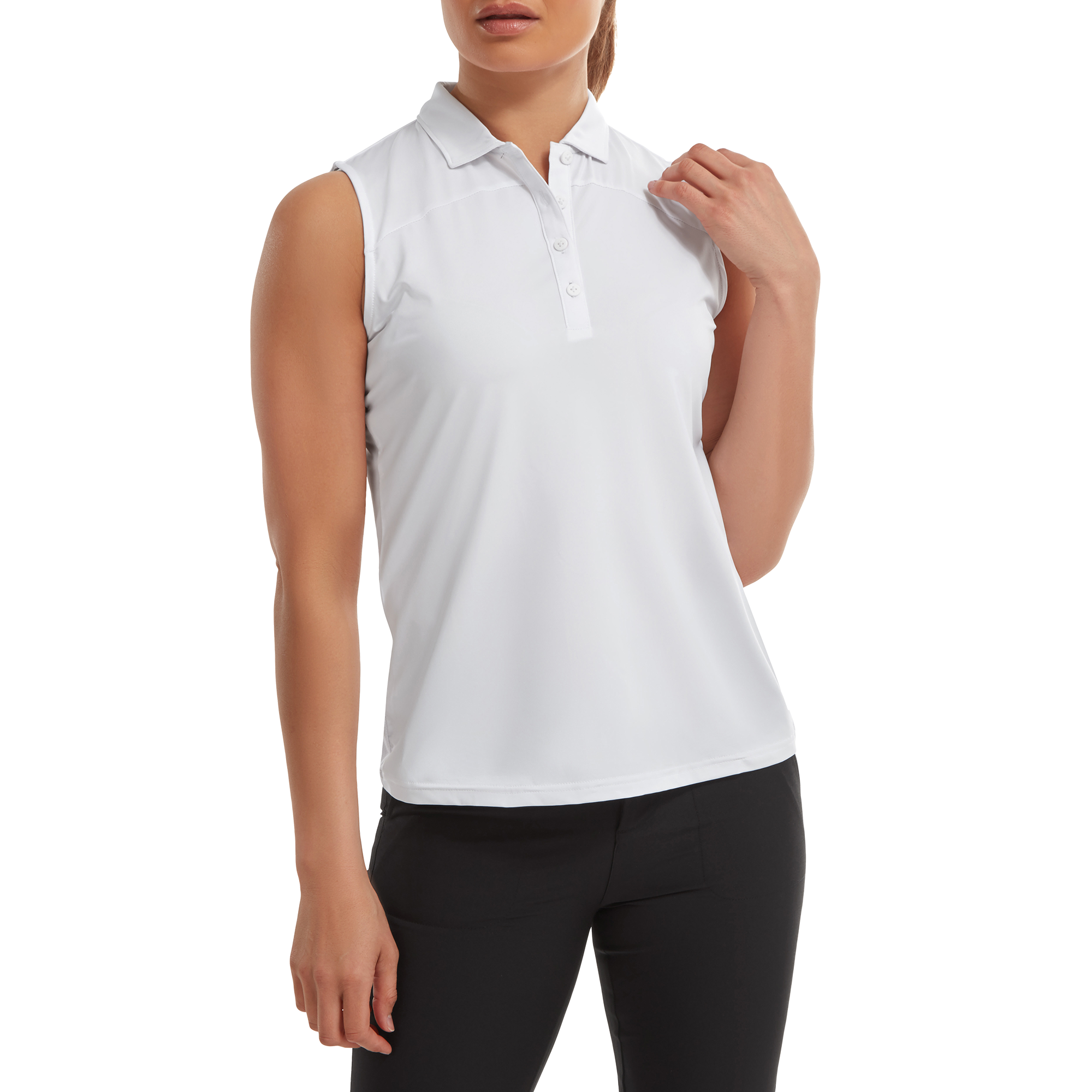 Mesh Back Sleeveless Lisle