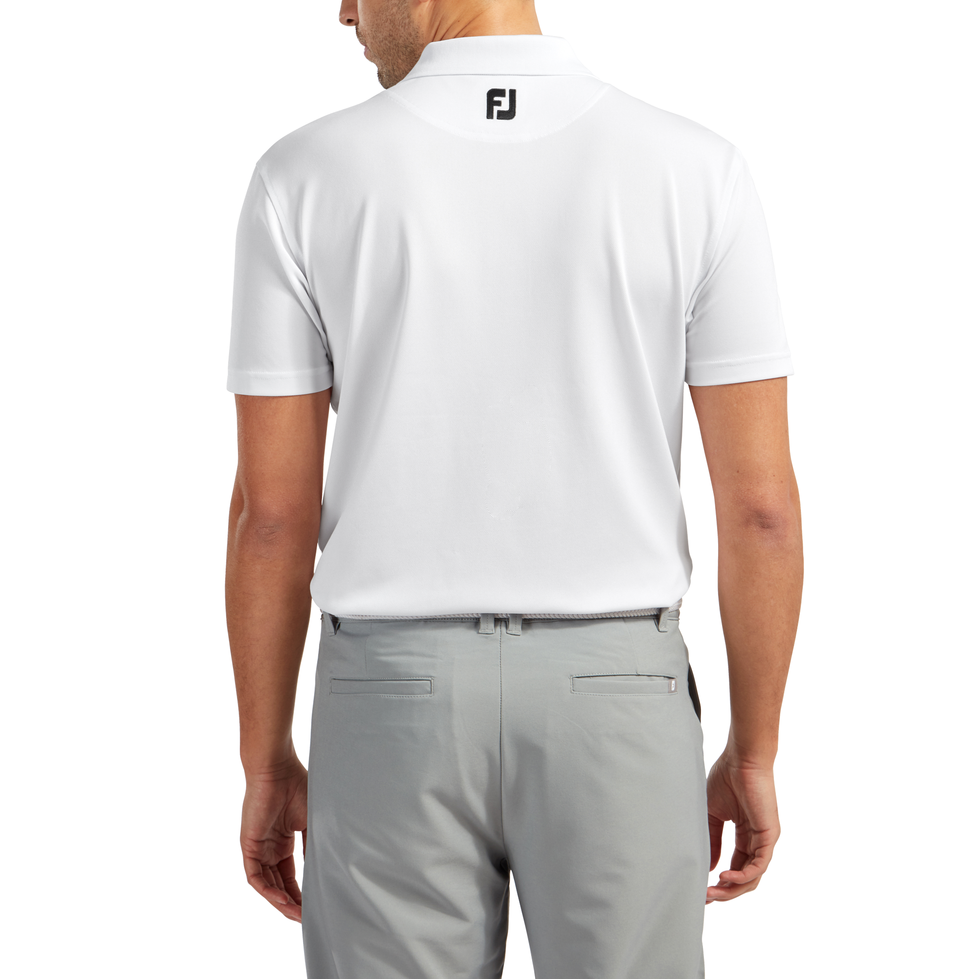 Polo Stretch Piqu&eacute; uni avec col en tricot