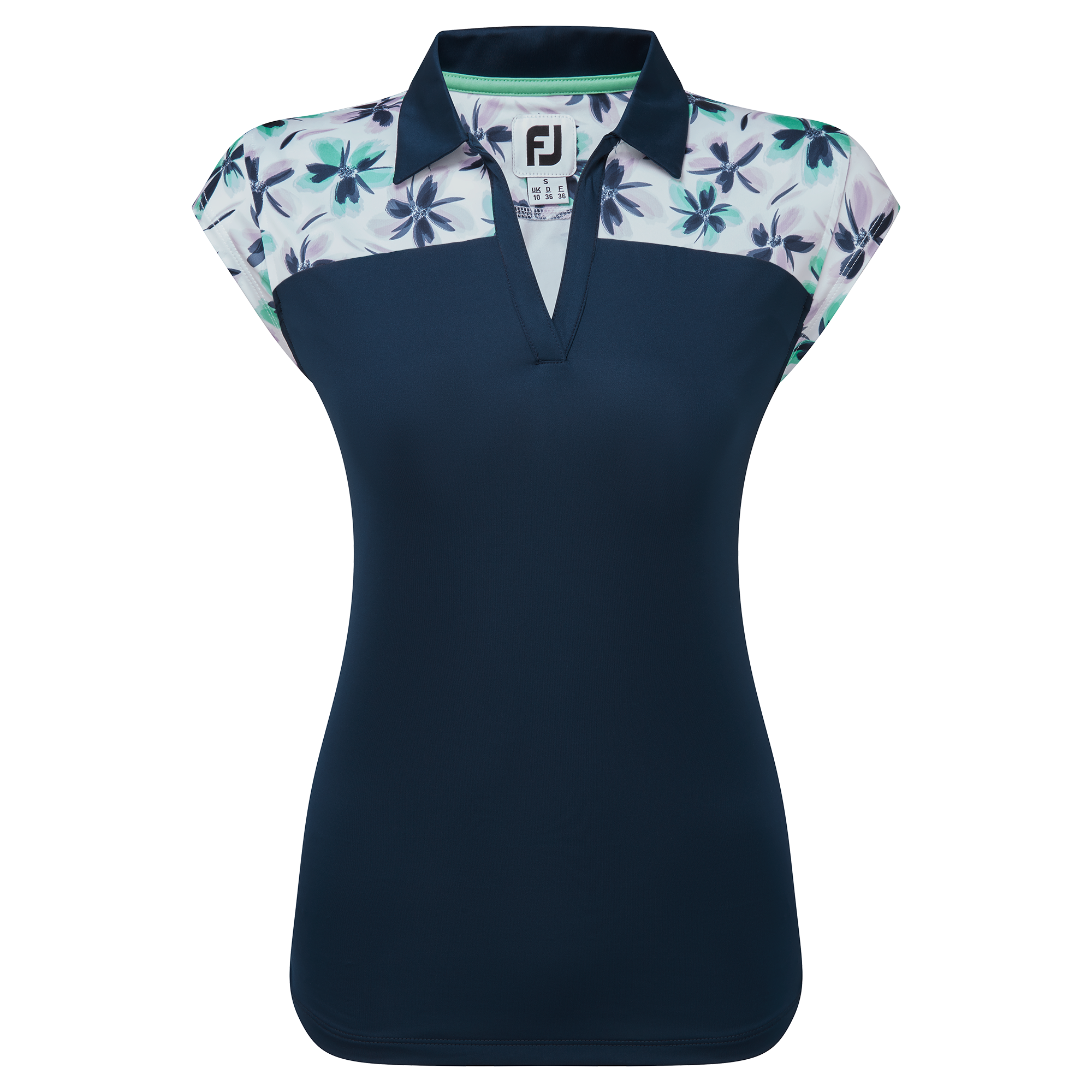 Polo avec haut fleuri en fil d'Ecosse