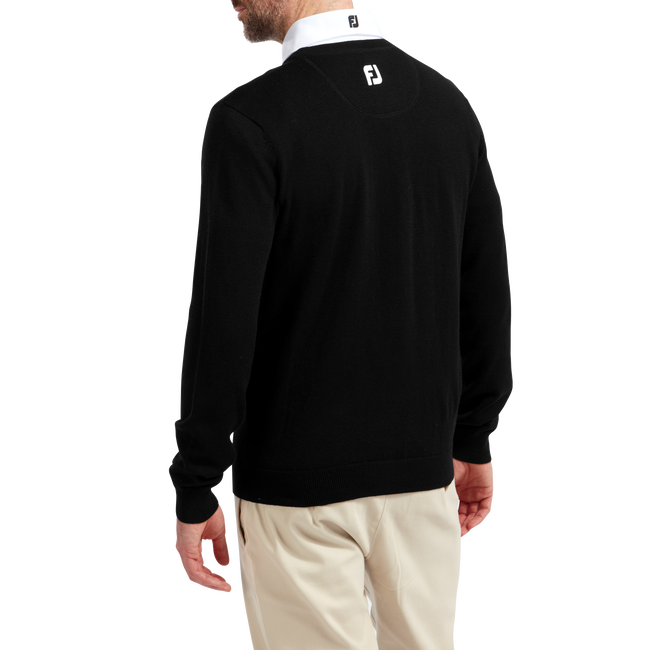 Wollmischpullover mit V-Kragen