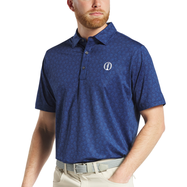 Polo en fil d'Ecosse imprimé timbre-poste FJ pour la 152e édition de l'Open Championship