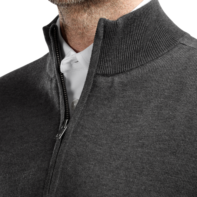 Wool Blend 1/2 Zip Lined Pullover