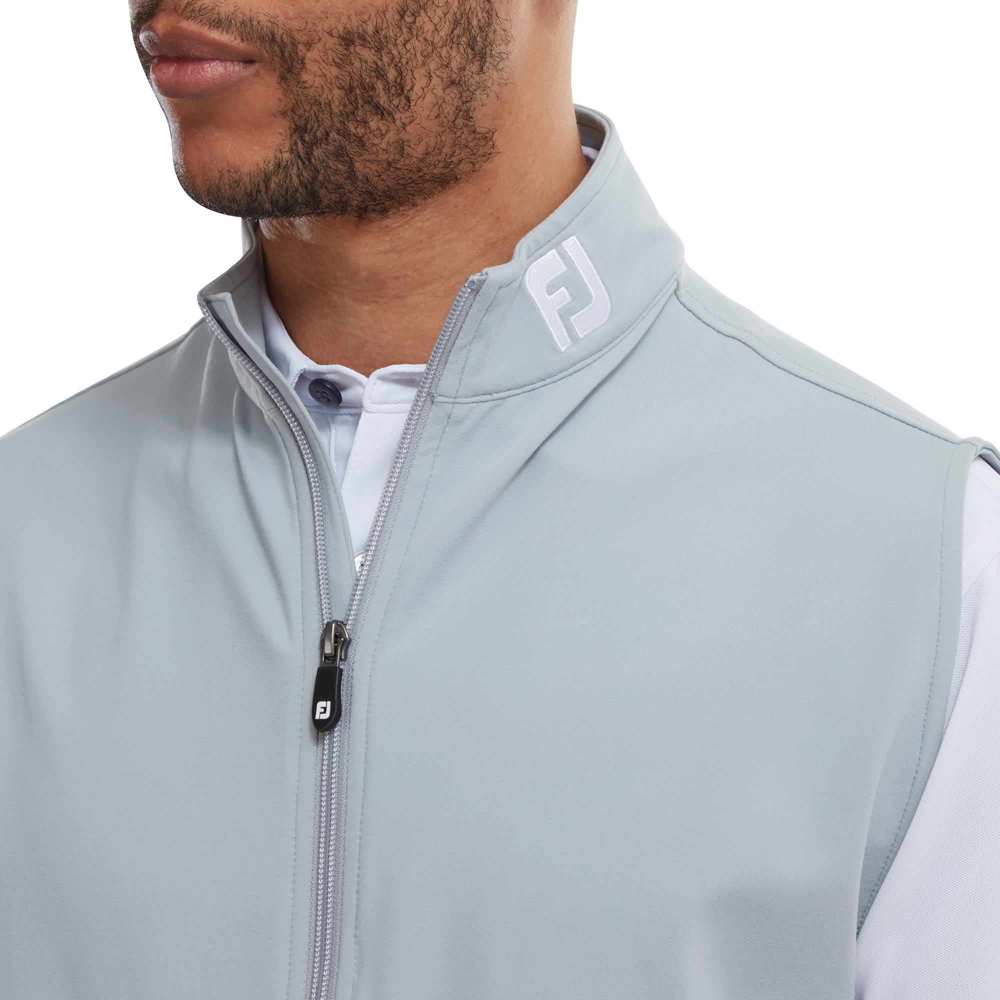 Stickad v&auml;st med hel dragkedja