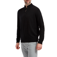 Wollmischpullover mit 1/2 Reißverschluss