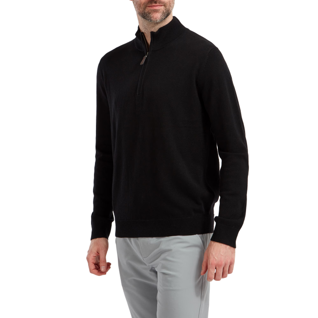 Wollmischpullover mit 1/2 Reißverschluss