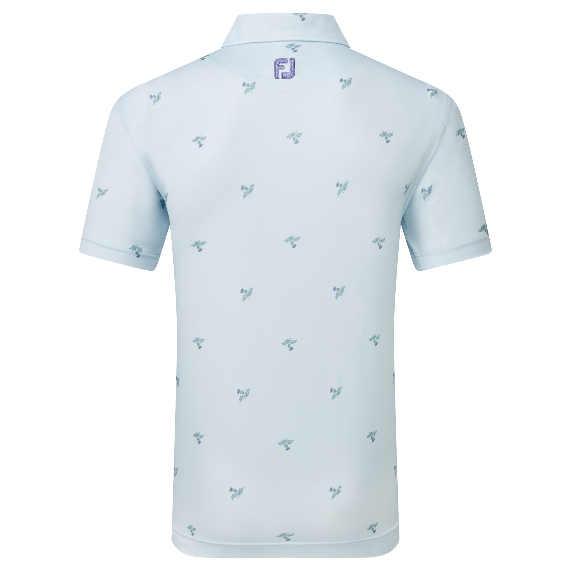 Polo en fil d'Ecosse imprim&eacute; Chardons