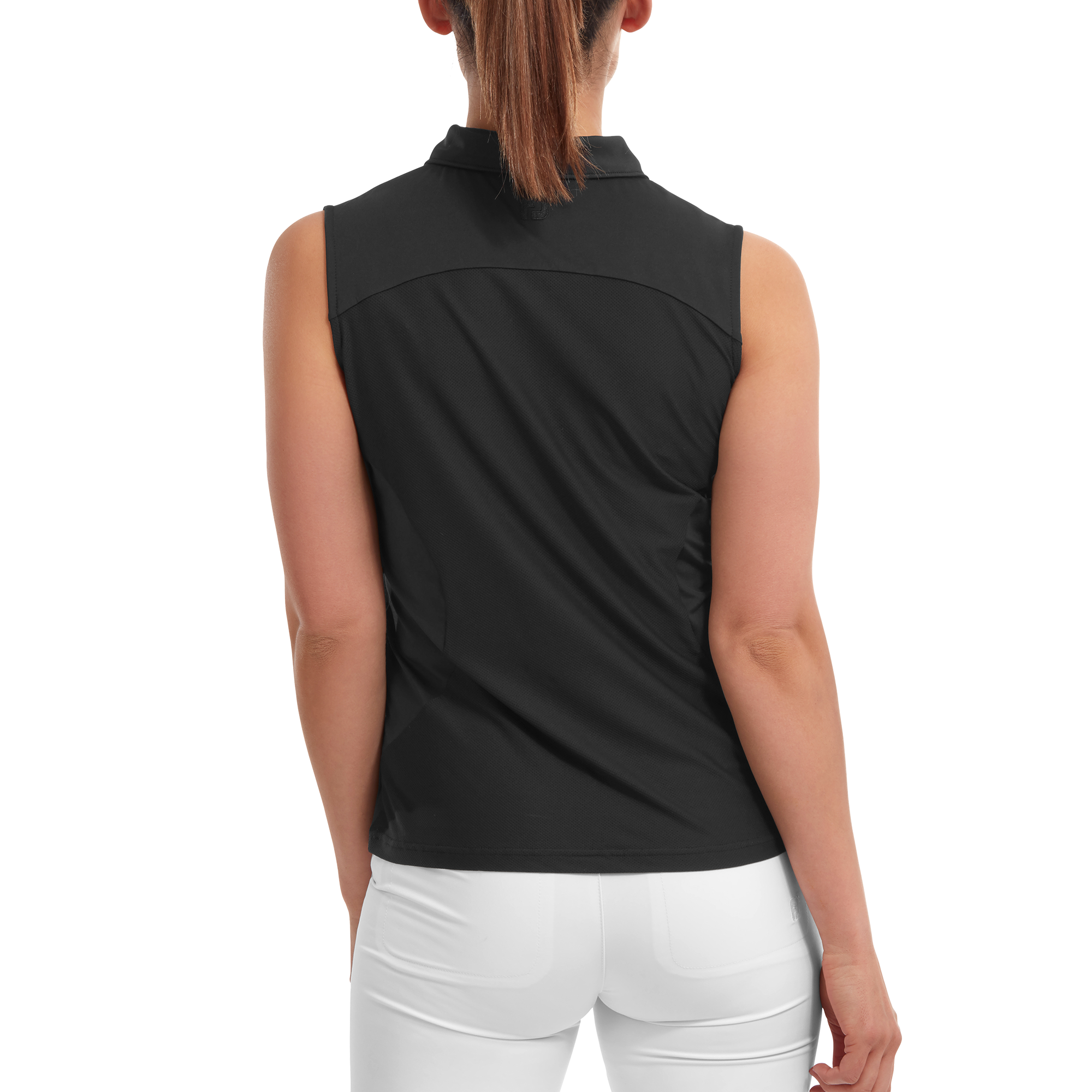 Mesh Back Sleeveless Lisle
