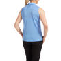 Polo uni en maille sans manche pour femme