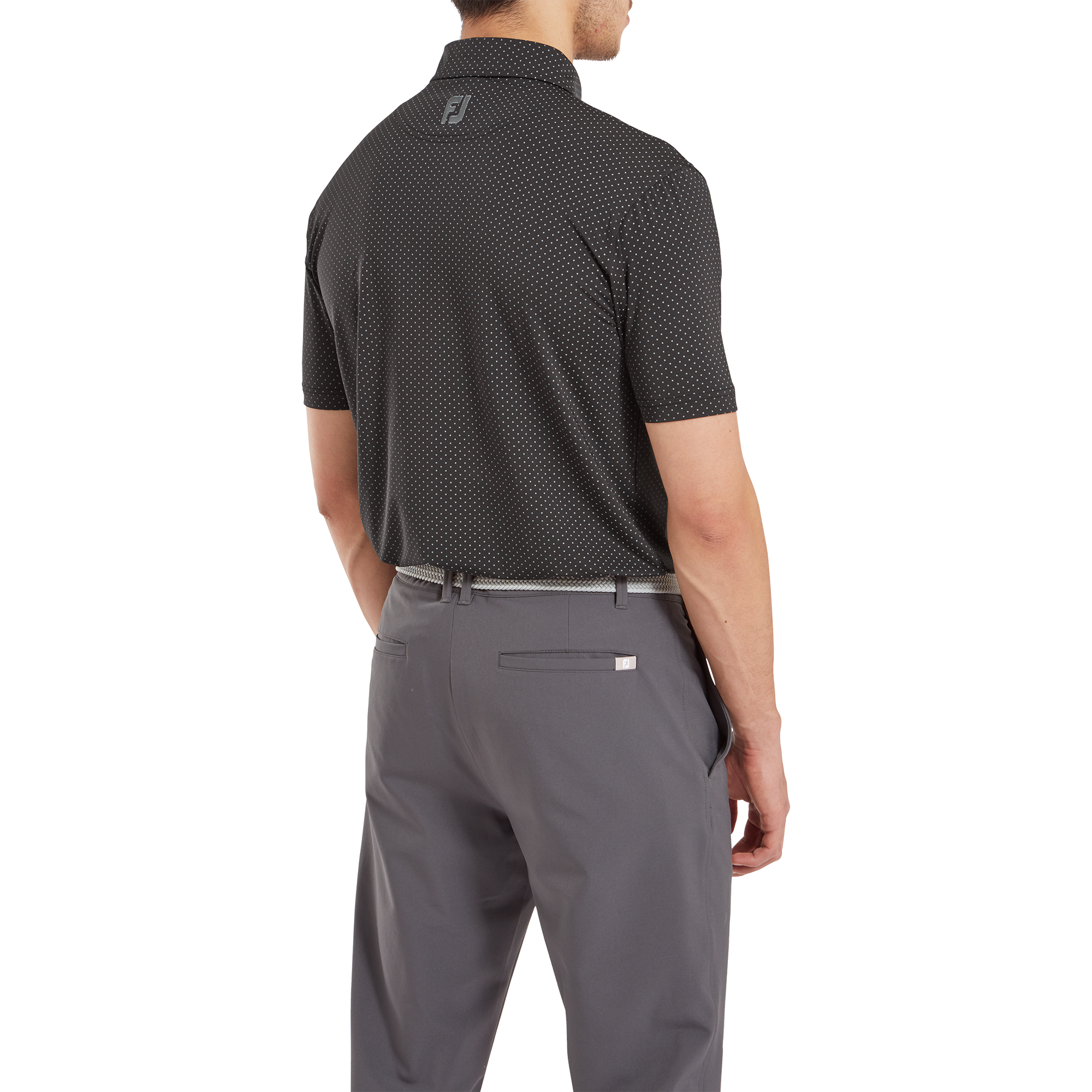 Polo en fil d'Ecosse imprim&eacute; points