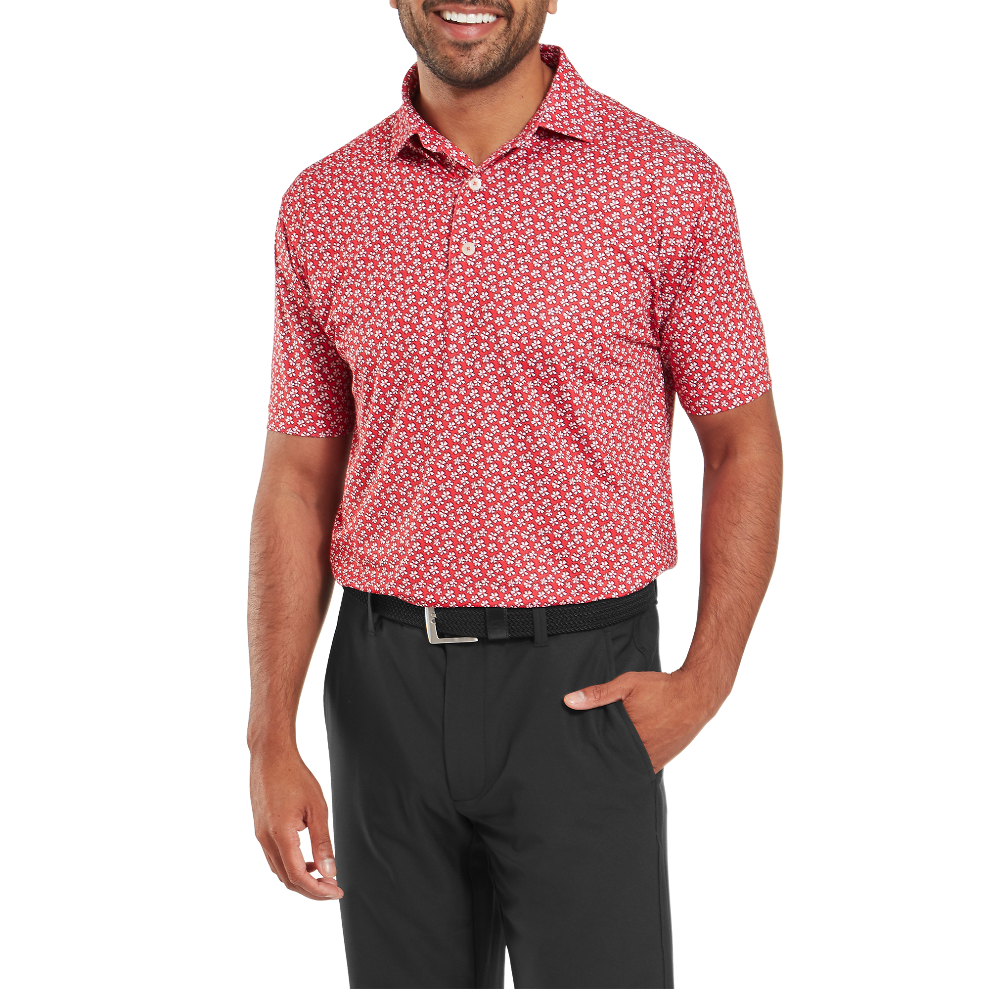 Polo en fil d'Ecosse impression florale