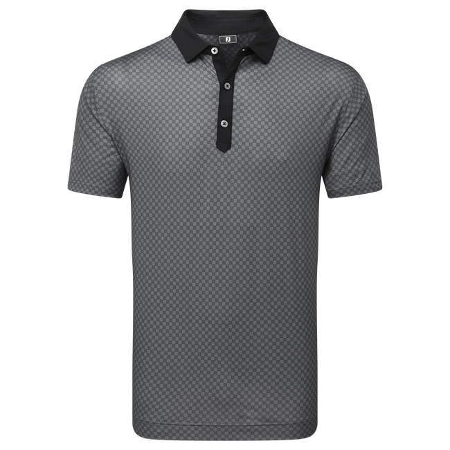 Polo en fil d'Ecosse imprimé damier