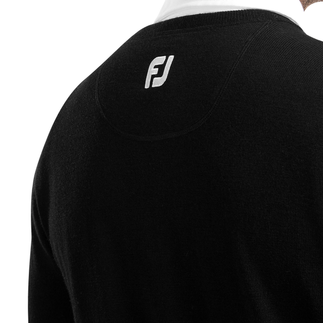 Wollmischpullover mit V-Kragen