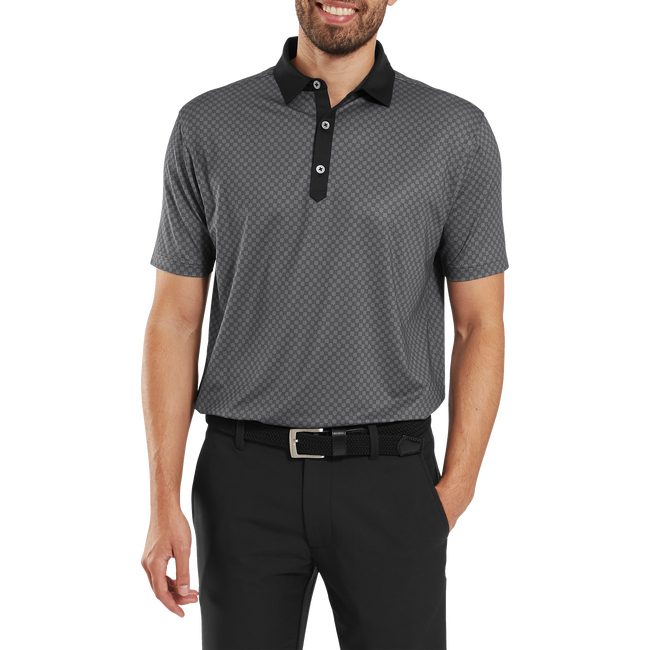 Polo en fil d'Ecosse imprimé damier