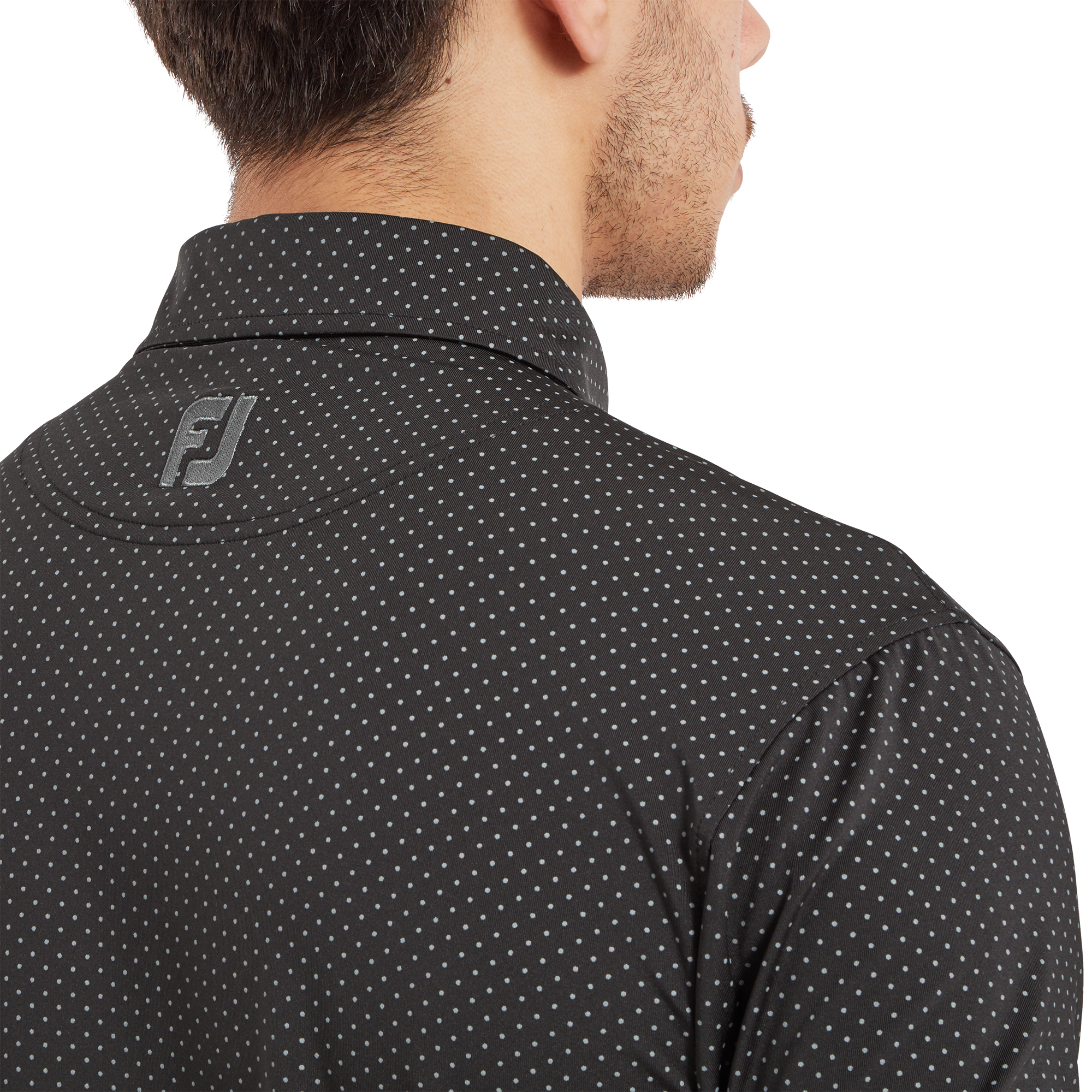 Polo en fil d'Ecosse imprim&eacute; points