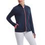 Pullover Full-Zip l&eacute;ger &agrave; rayures ton sur ton