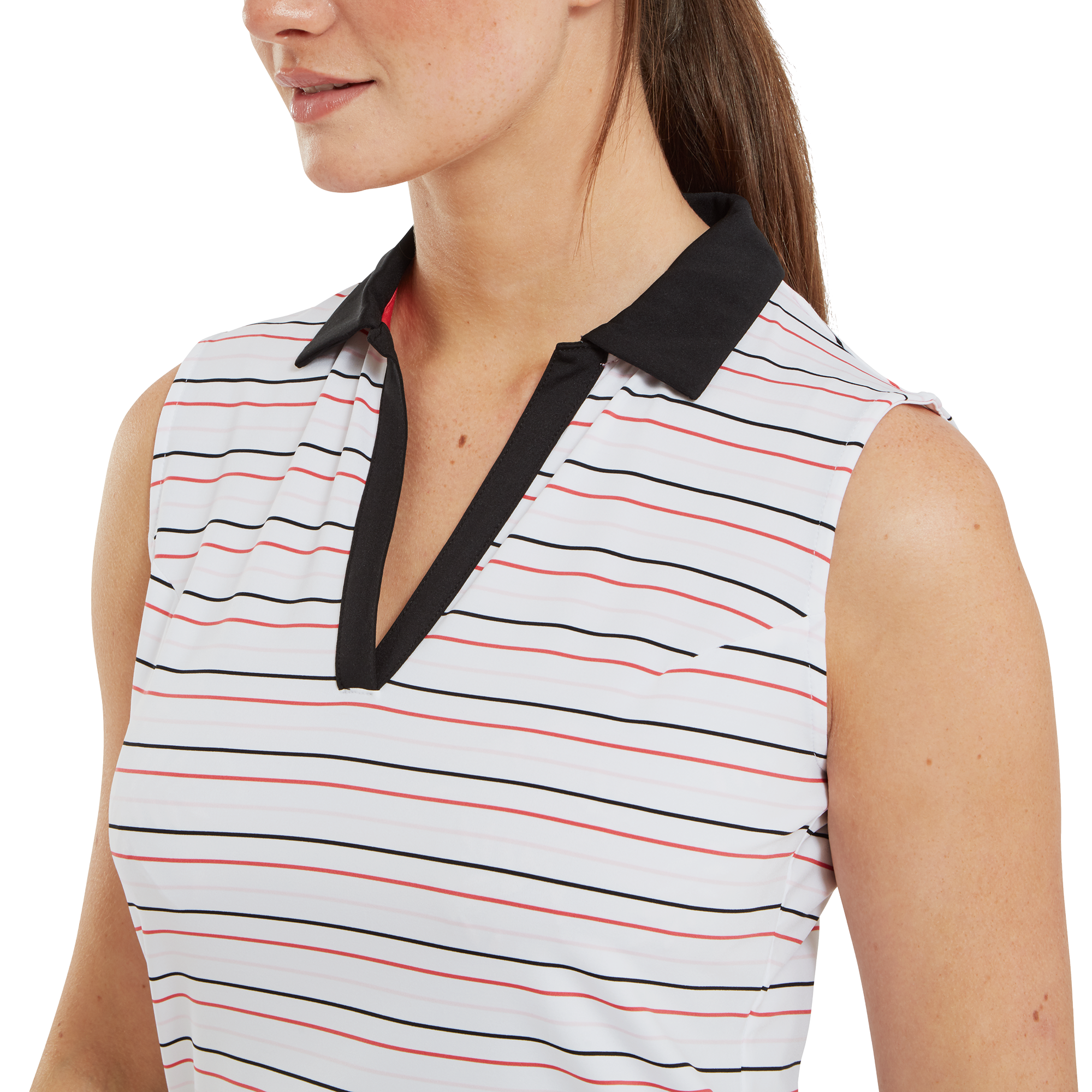 Sleeveless Striped Lisle