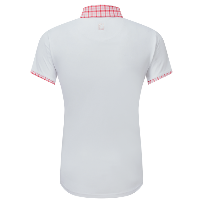 Polo piqué avec encolure Vichy