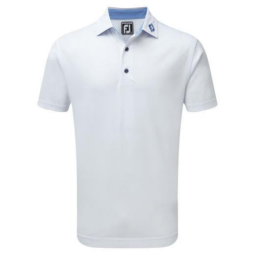 Stretch Pique With Micro Stripe Trim