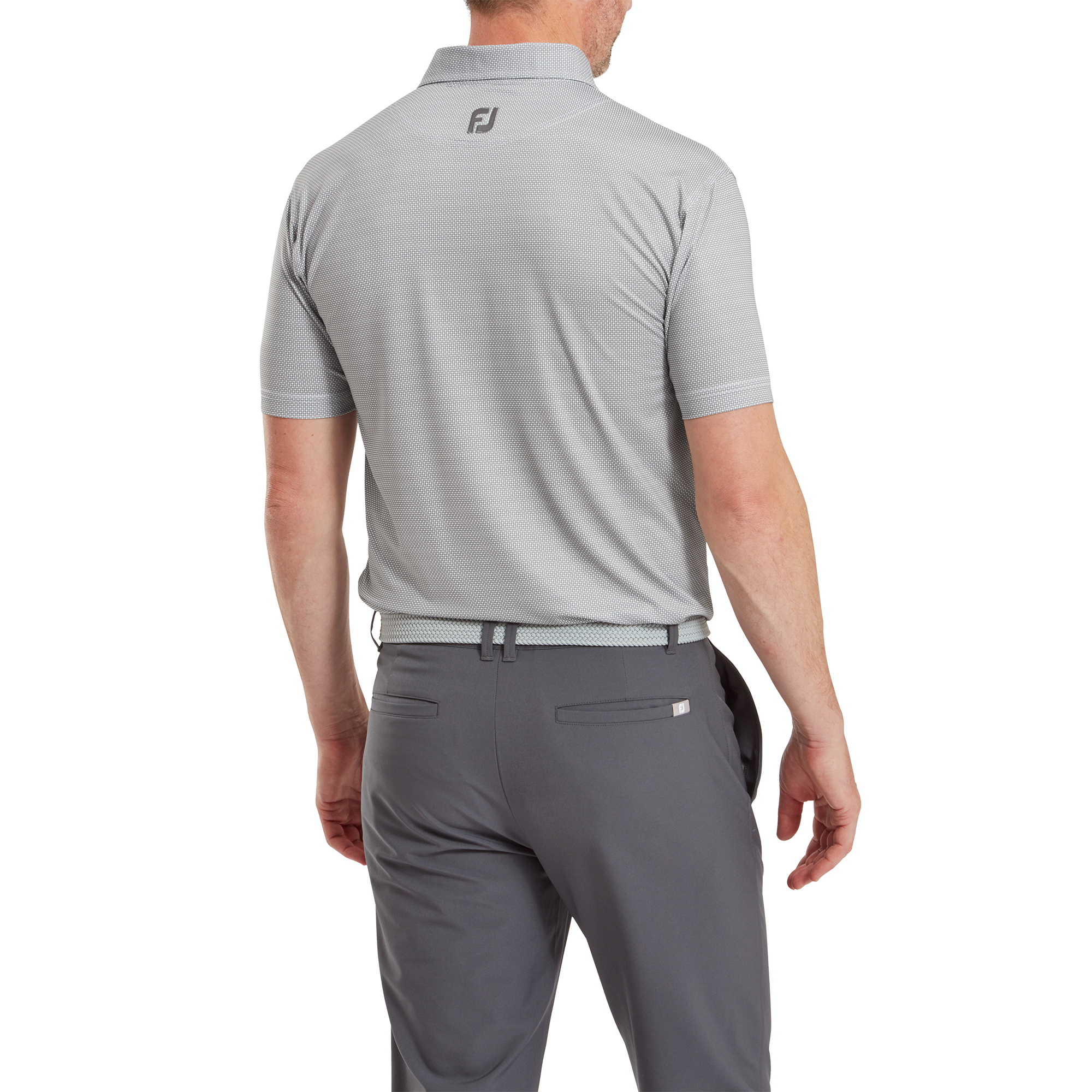 Polo en fil d'Ecosse imprim&eacute; Octogones