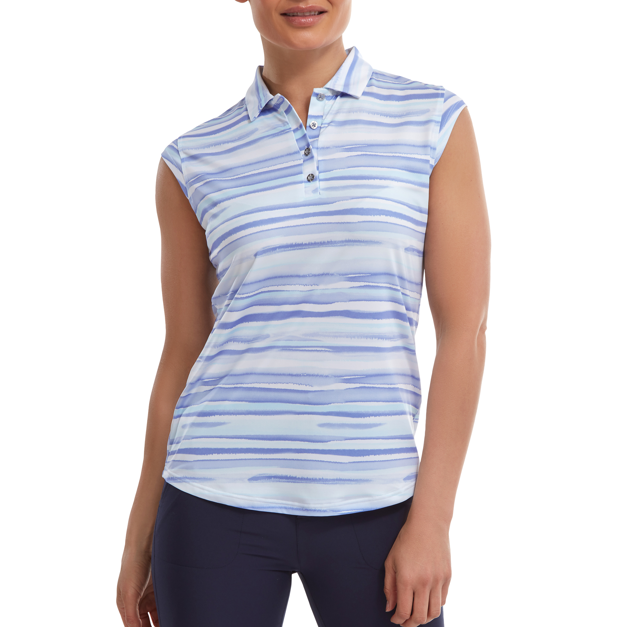 Cap Sleeve Watercolour Print Lisle