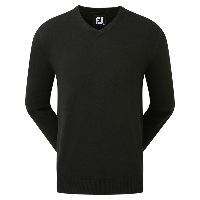 Wollmischpullover mit V-Kragen