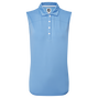 Polo uni en maille sans manche pour femme