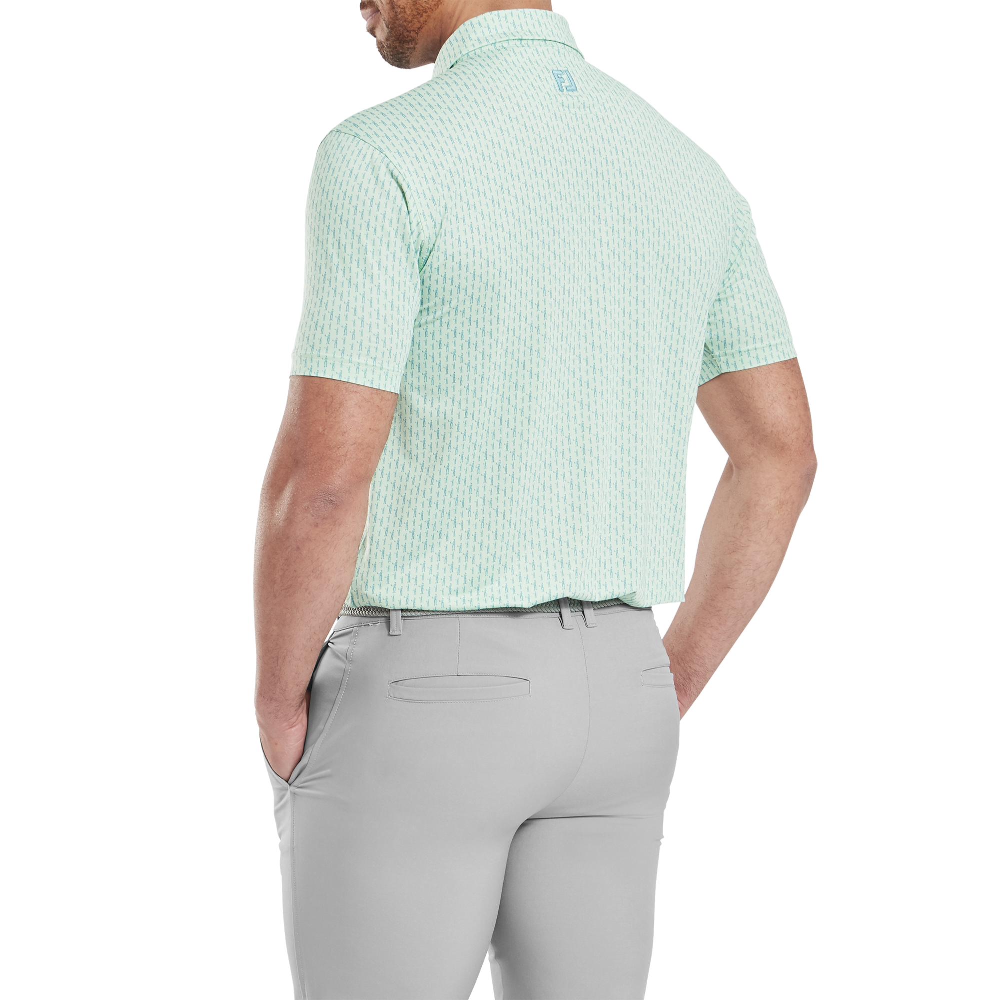 Polo en fil d'Ecosse imprim&eacute; silhouette