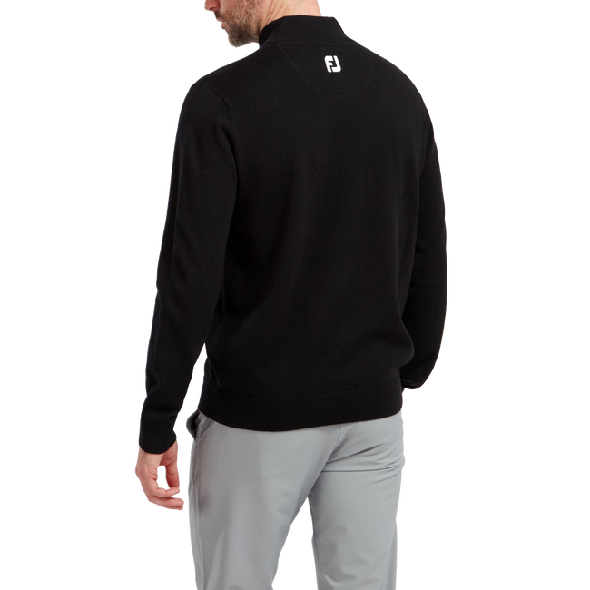 Wollmischpullover mit 1/2 Reißverschluss
