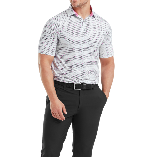 Polo en fil d'Ecosse imprimé guêpes volantes