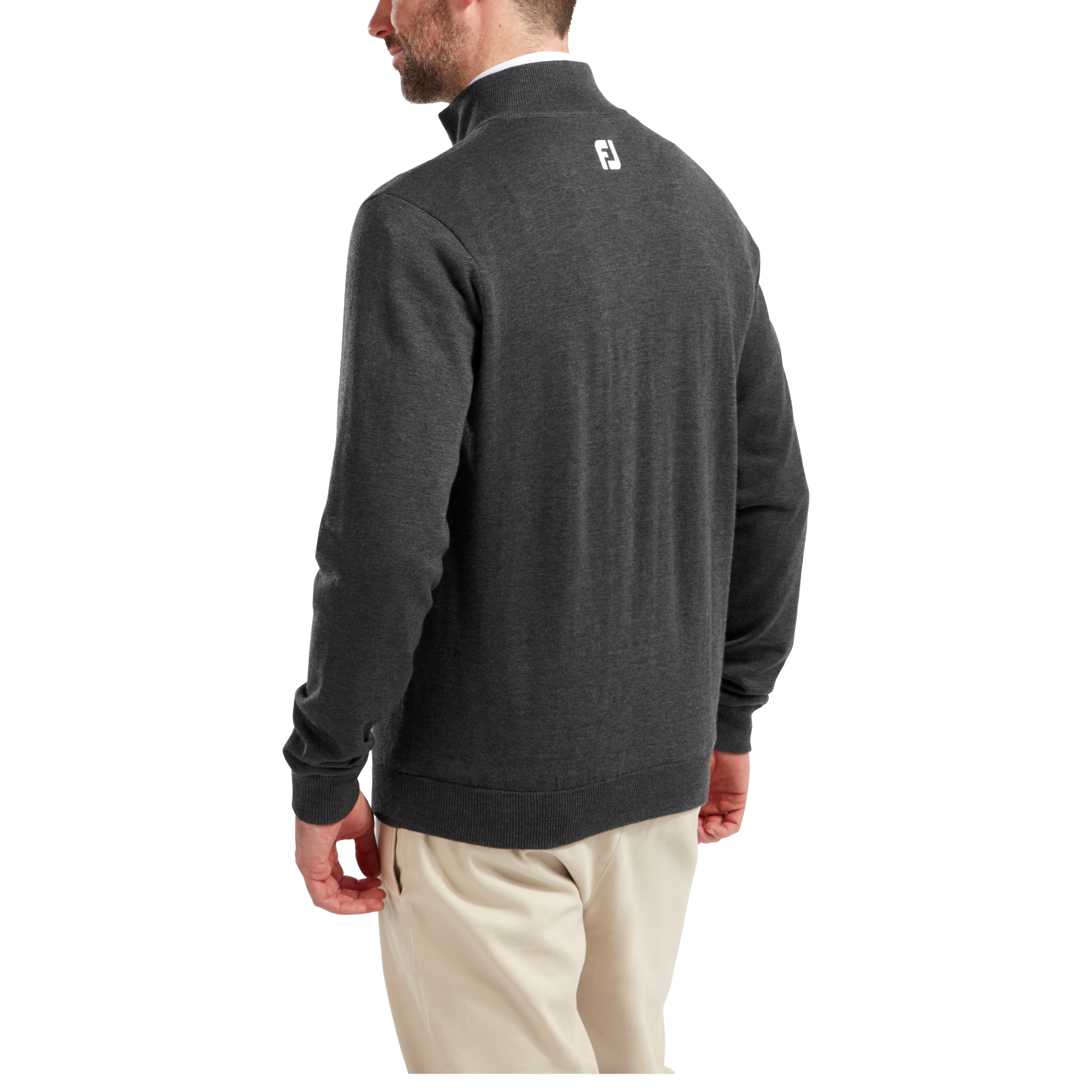Wool Blend 1/2 Zip Lined Pullover