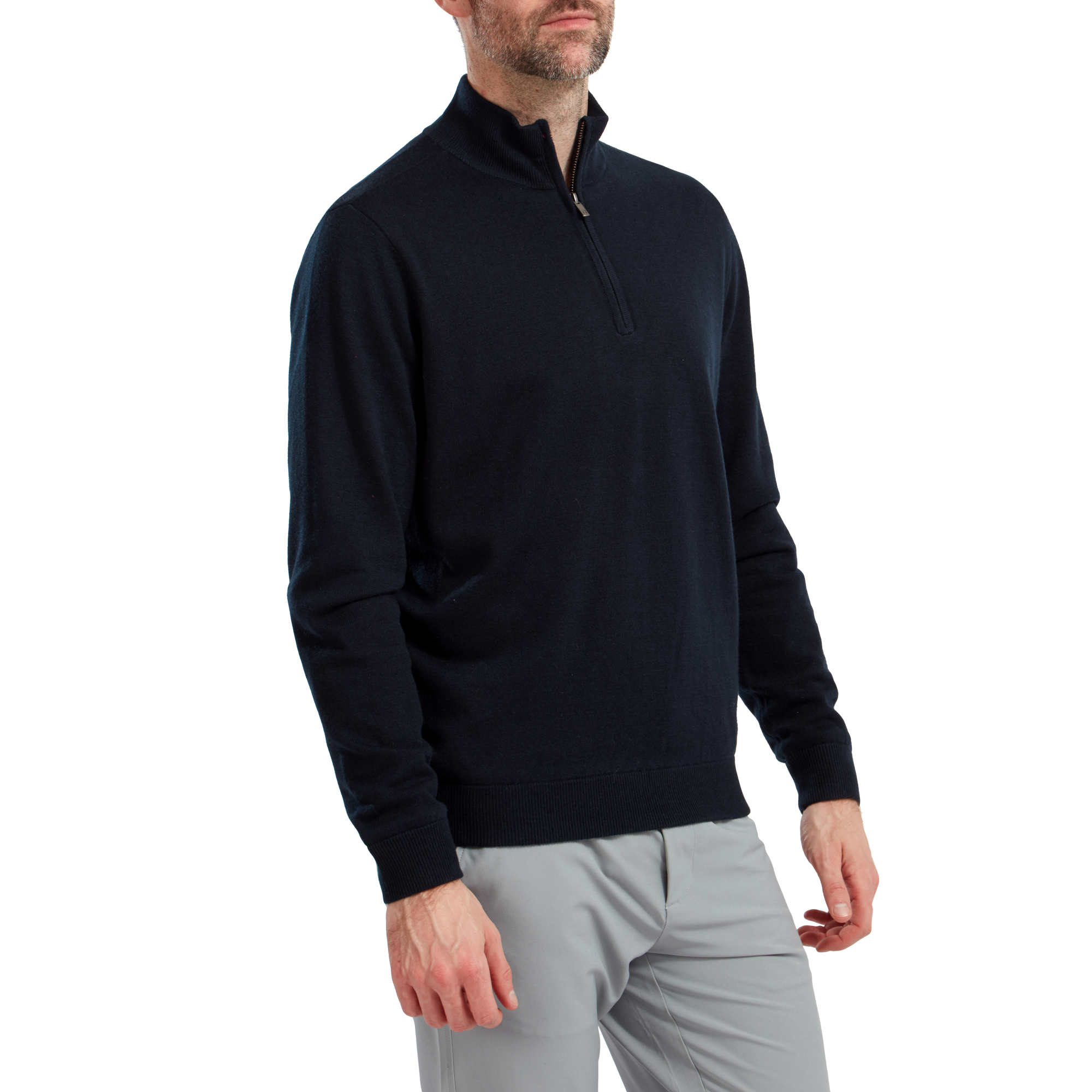 Wool Blend 1/2 Zip Lined Pullover