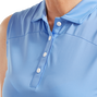 Polo uni en maille sans manche pour femme