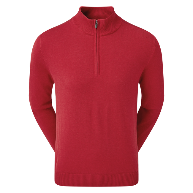 Wool Blend 1/2 Zip Lined Pullover