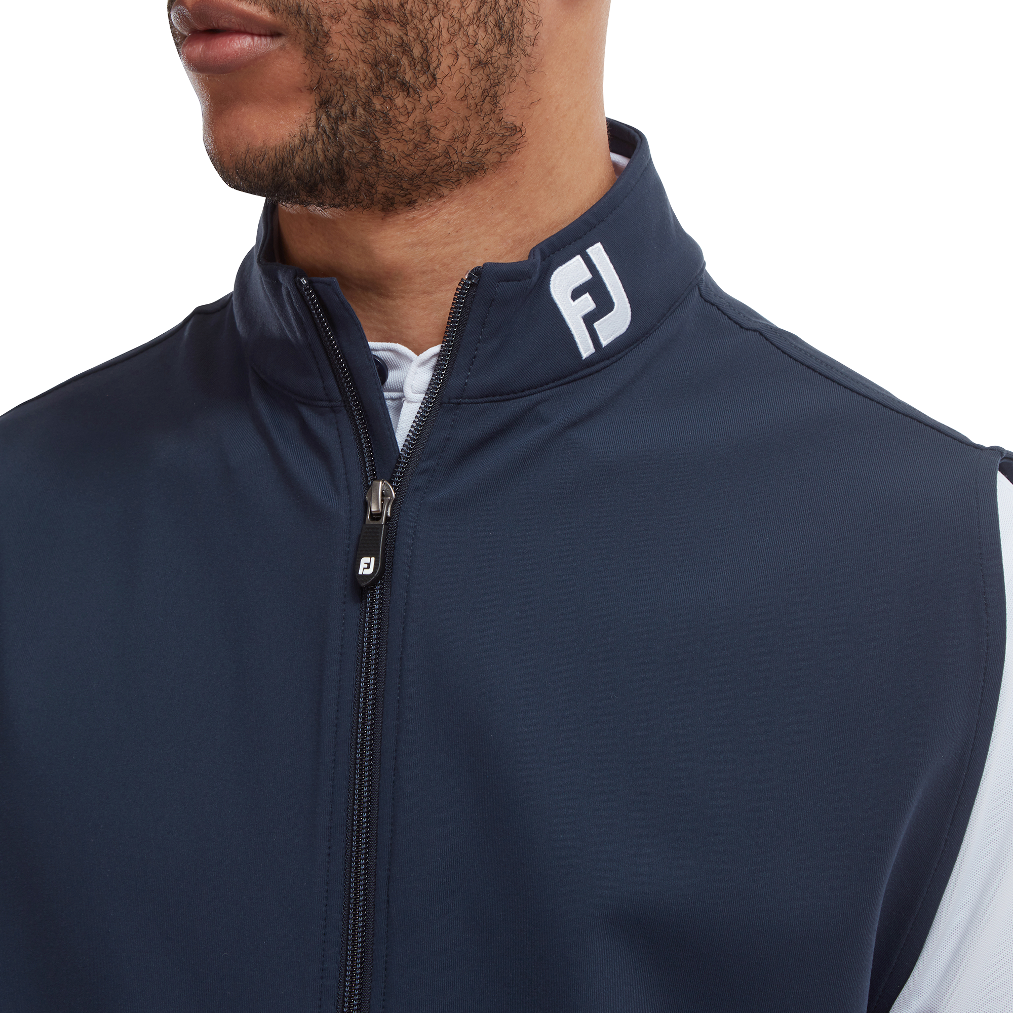 Stickad v&auml;st med hel dragkedja