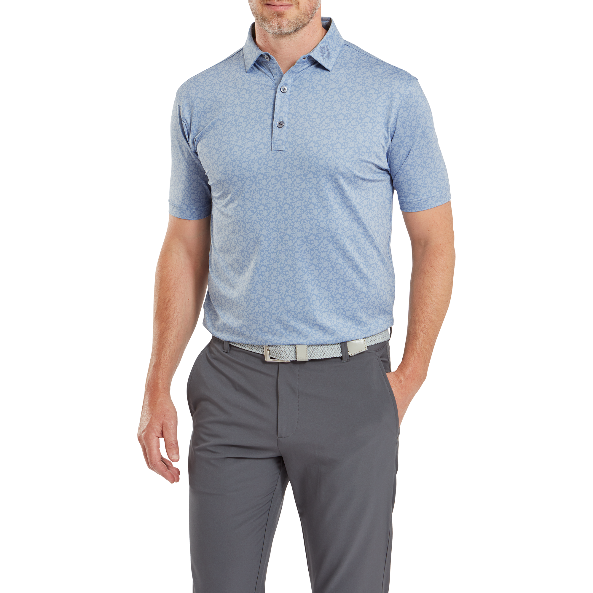 Polo imprim&eacute; Floral en fil d'Ecosse